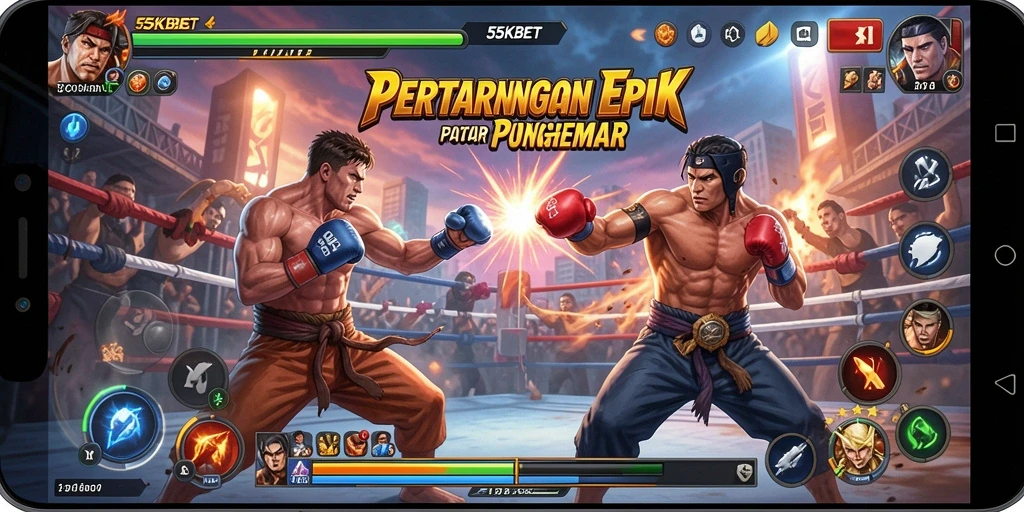 Tampilan aksi seru dalam pertarungan di 55KBET.