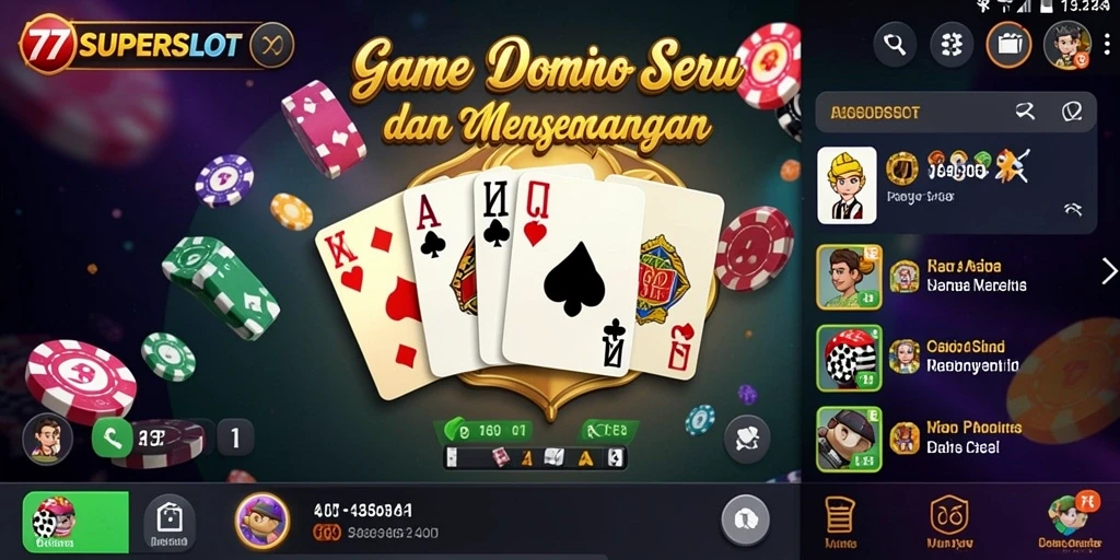 Screenshot gameplay 77SUPERSLOT menunjukkan keseruan bermain Domino.