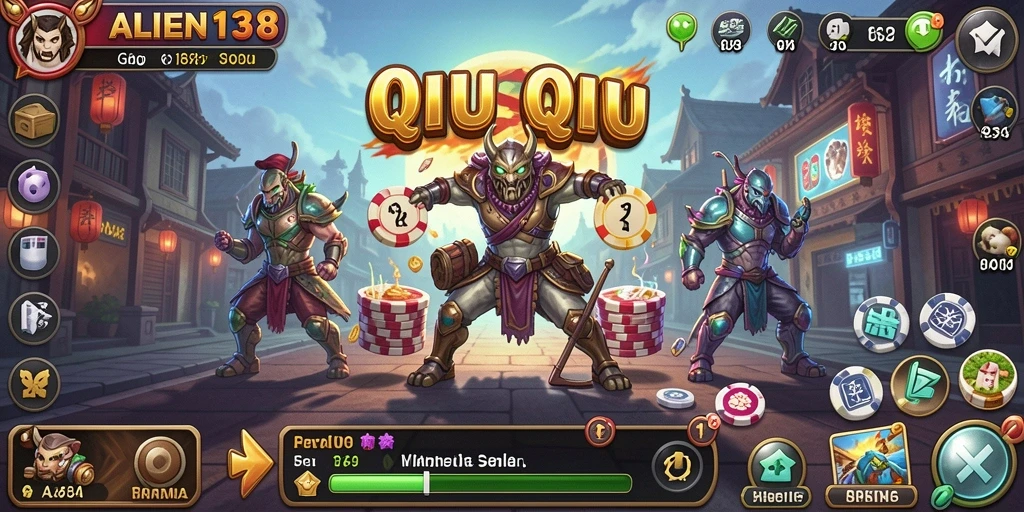 Screenshot menunjukkan gameplay seru QiuQiu di ALIEN138.