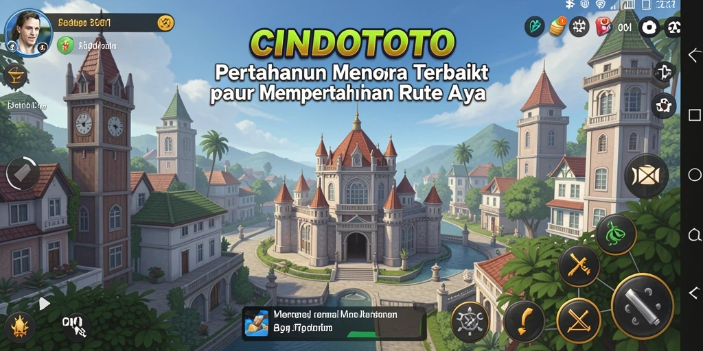 Screenshot CINDOTOTO menampilkan pemain yang mendirikan menara untuk pertahanan.