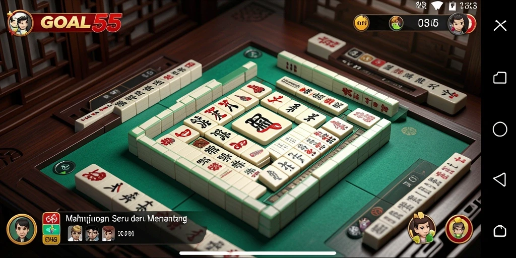 Screenshot gameplay <strong>GOAL55</strong> menampilkan aksi seru permainan Mahjong.