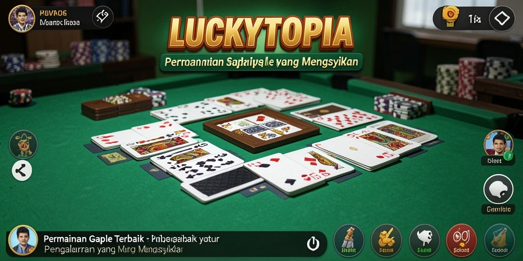 Tampilan gameplay menarik dari LUCKYTOPIA saat bermain Gaple.