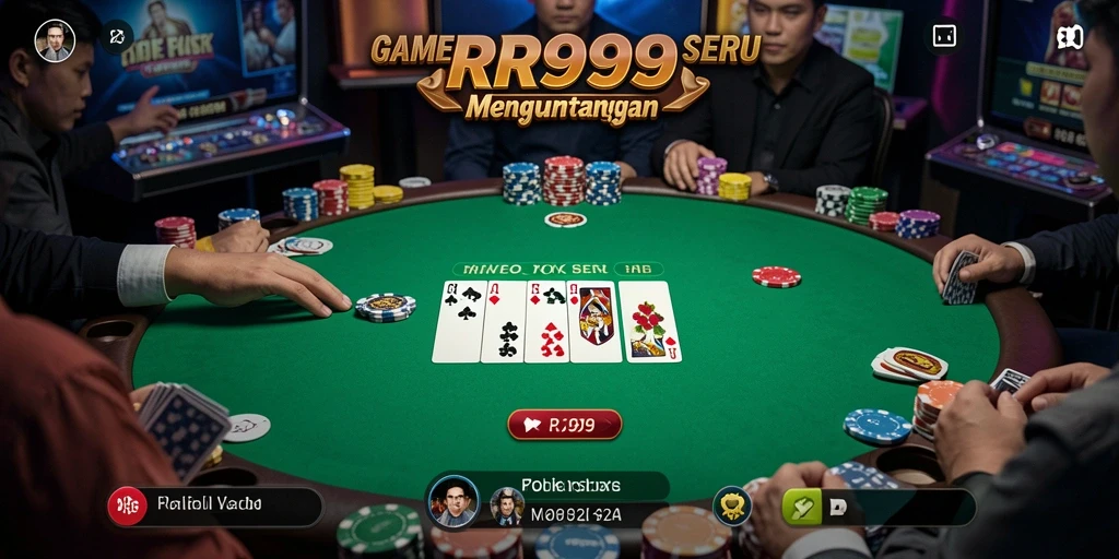 Screenshot gameplay RR999 yang menunjukkan keseruan permainan poker.