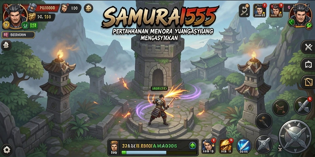 Tangkapan layar dari gameplay menegangkan di SAMURAI555.